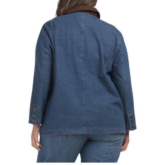 AVEC LES FILLES Blue/Brown Plus Barncoat - Picture 2 of 2